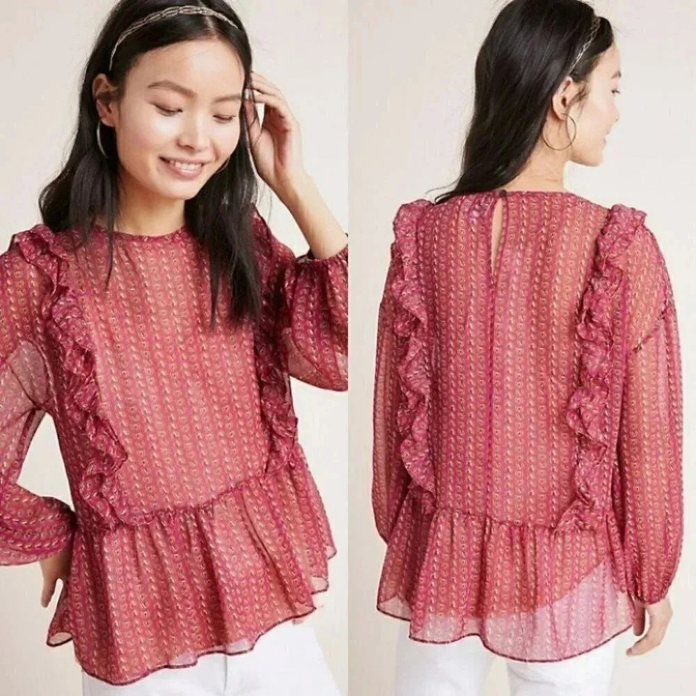 Anthropologie Misa Los Angeles Campania Ruffled Blouse Size Medium NWOT $326